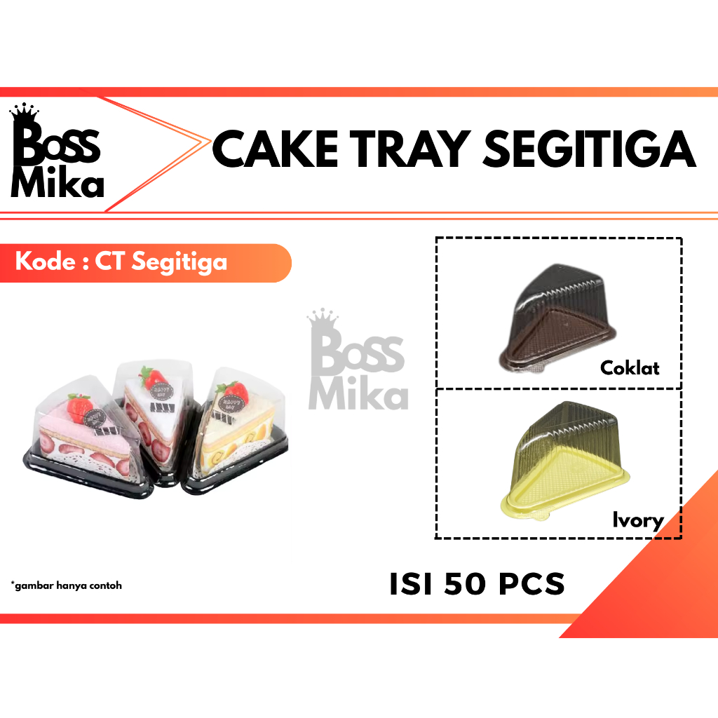 (GROSIR 1 DUS) Mika Tray Kue Segitiga | CT Segitiga | Tempat Kue Tart Slice Isi 500 pcs