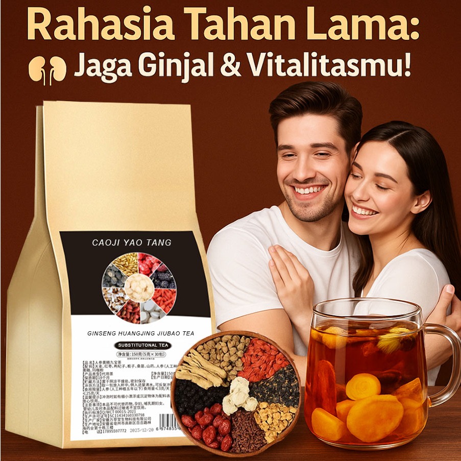 [Beli 3 Gratis 2] Teh Sembilan Bahan Ginseng Teh Ginseng Teh Penguat Ginjal Polygonatum Minuman Kese
