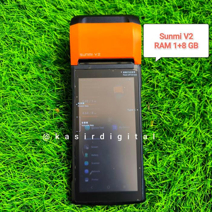 Mesin Kasir Sunmi MPOS Android Portable V2 4G 1/8GB Second - Sunmi V2
