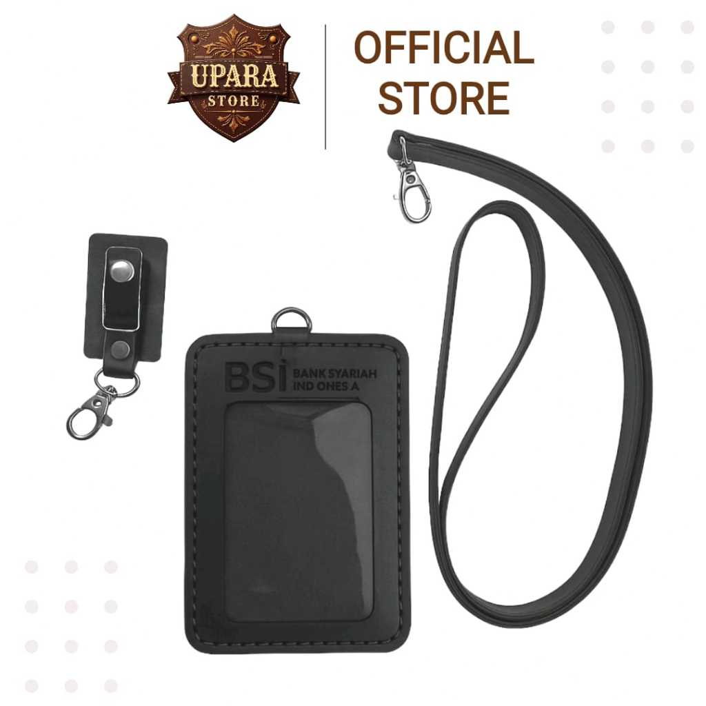Tempat Id card holder kulit/ Coklat kulit sapi asli LANYARD NAME TAG / Terlaris dompet kartu 2 slot