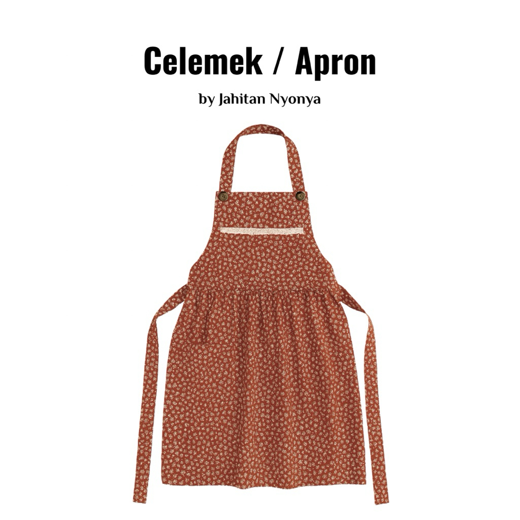 [Jahitan Nyonya] Celemek / Apron Masak Aesthetic Lucu Alat Dapur Cantik