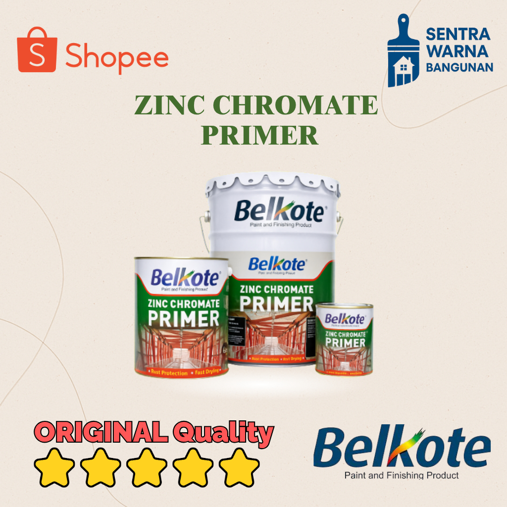 Cat Dasar Primer Anti Karat / Belkote Zinc Chromate | Ukuran 5KG