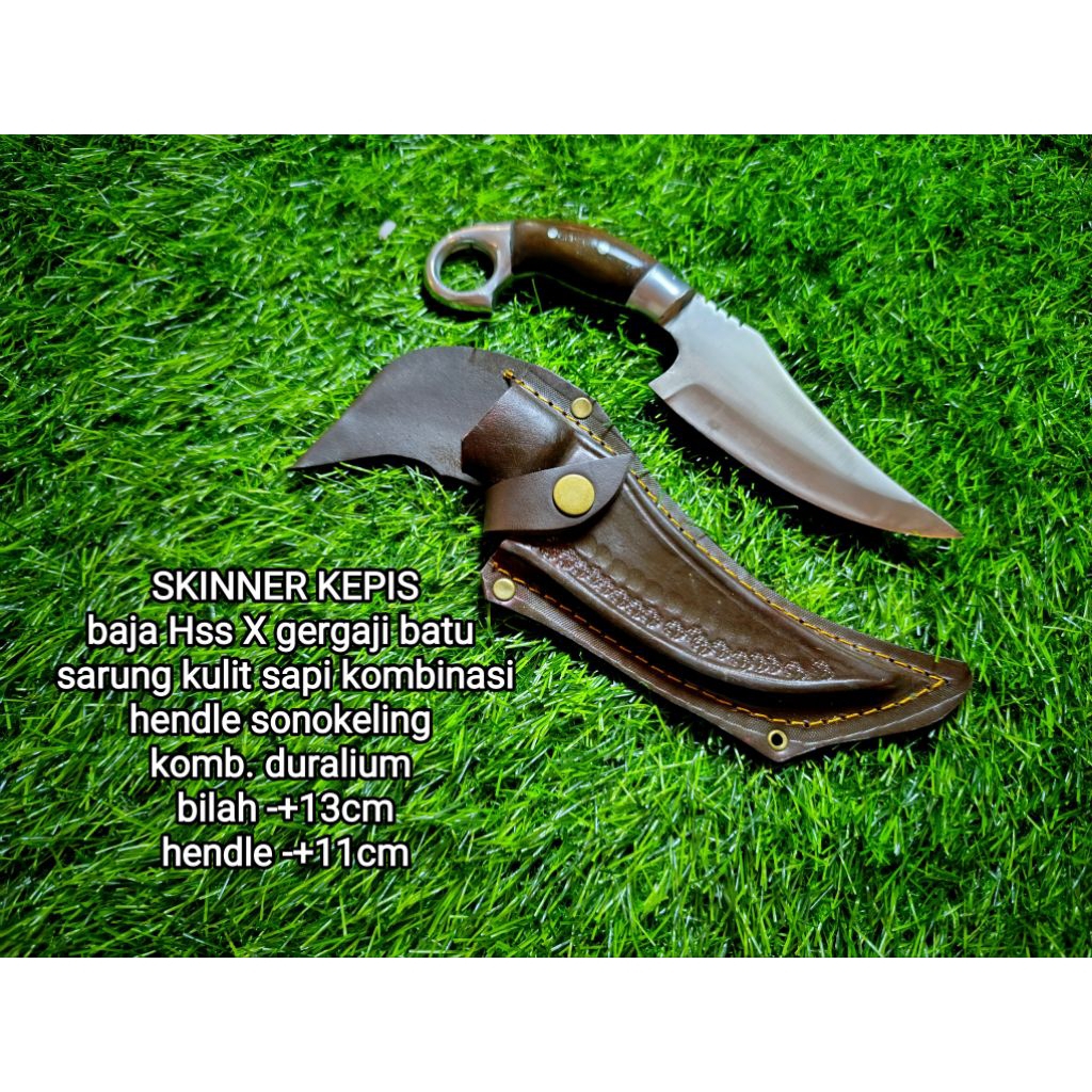 Pisau Kepis Hss skinner sarung kulit pisau daging dan sisit
