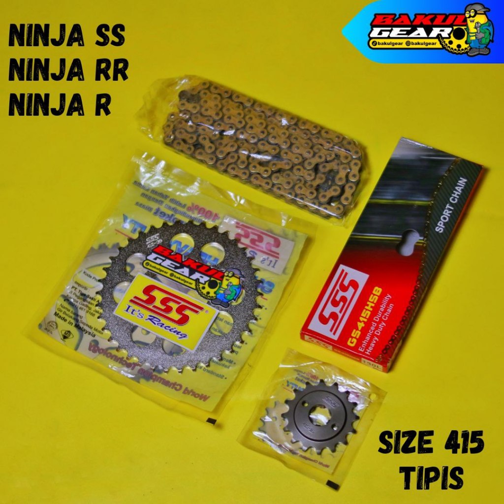 Gear Set SSS Ninja 150 SS / Ninja 150 R / Ninja 150 RR Rantai SSS 415