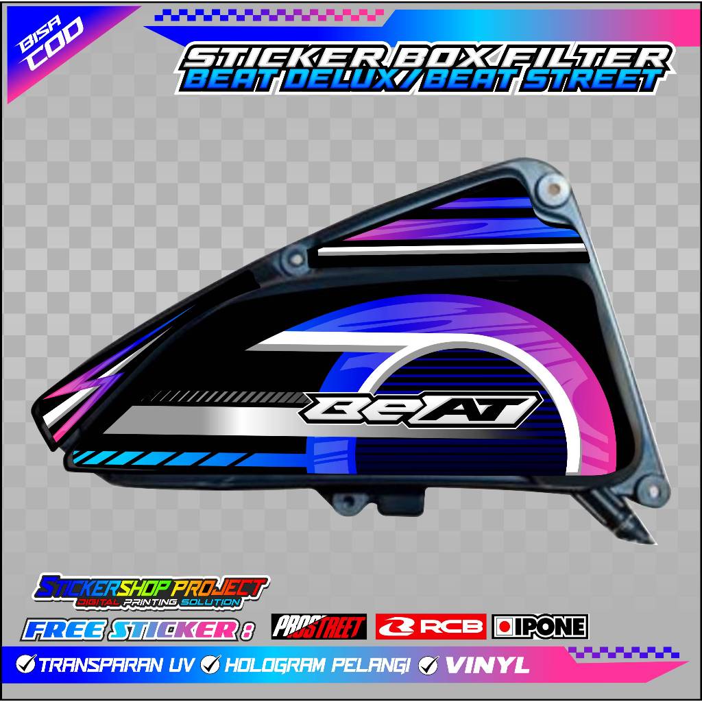 STRIPING PELINDUNG BOX FILTER HONDA BEAT DELUXE - STREET / STICKER BOX FILTER MOTOR HONDA BEAT DELUX