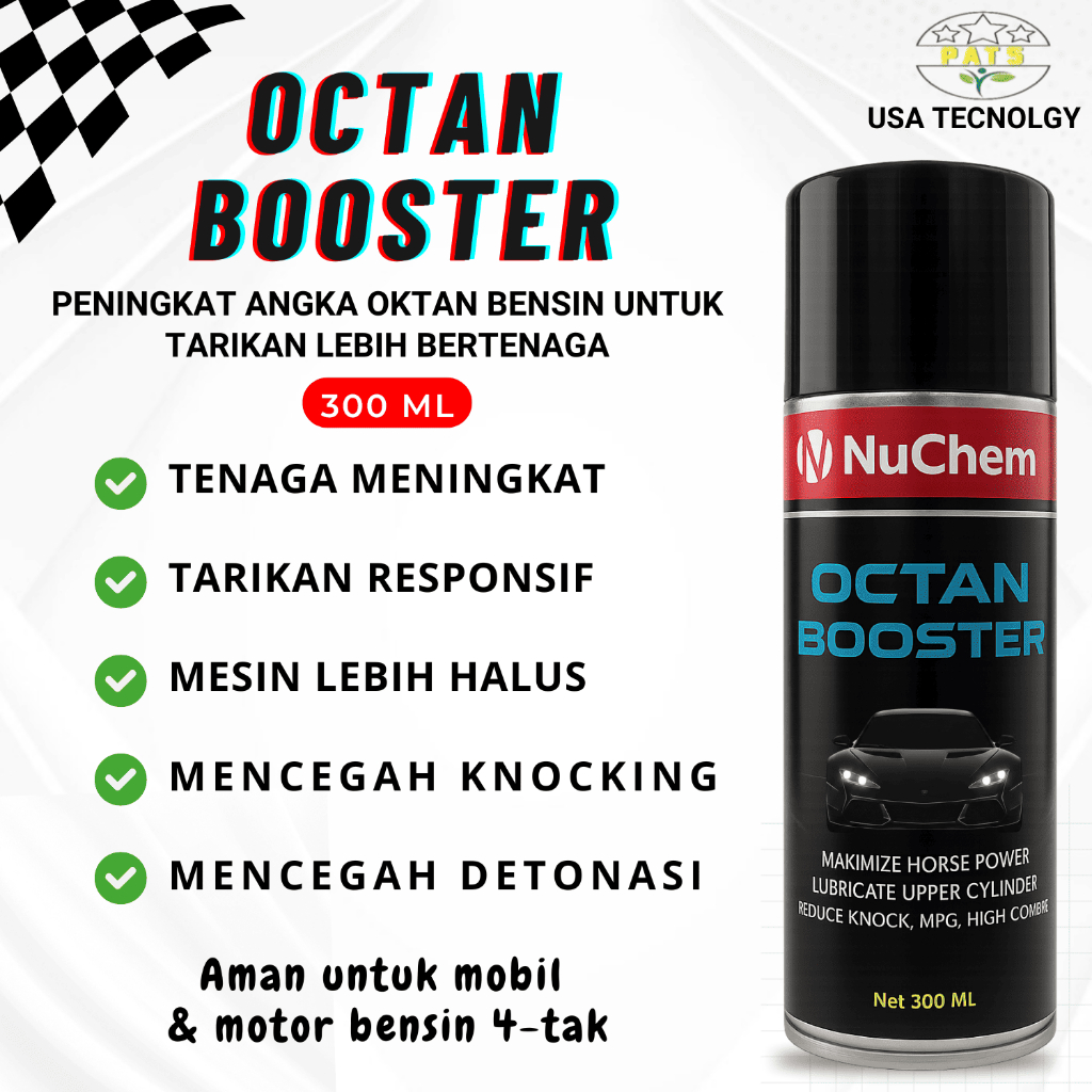 Oktan Booster Mobil Motor 300ml | Cairan Penghemat Bahan Bakar & Peningkat Oktan