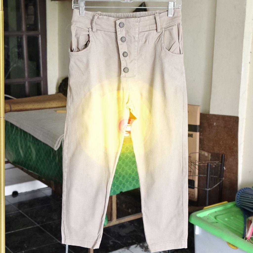 celana bahan coklat susu