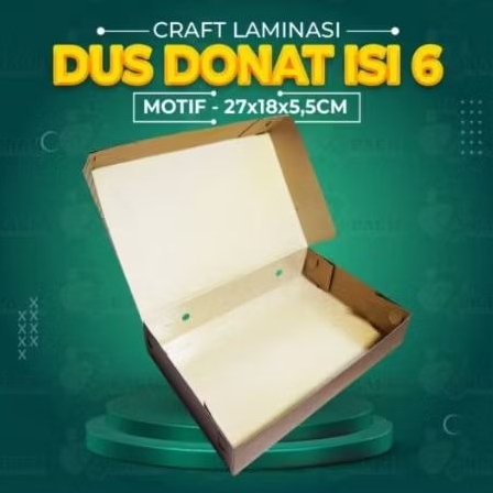 BOX DONAT ISI 6/DUS KUE/BROWNIES CRAFT LAMINATING