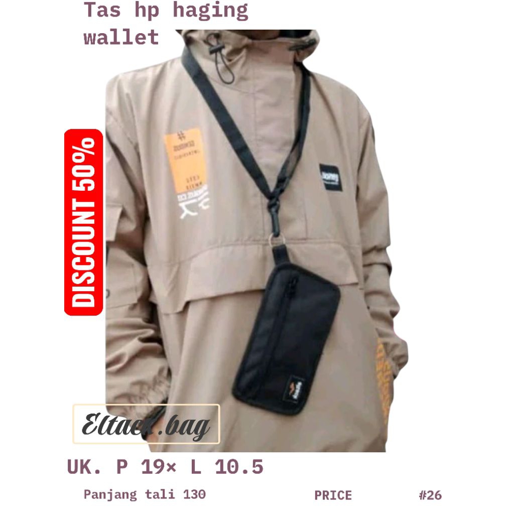 Tas HP sako nomo wallet dompet kalung gantung leher pria wanita-DNT01