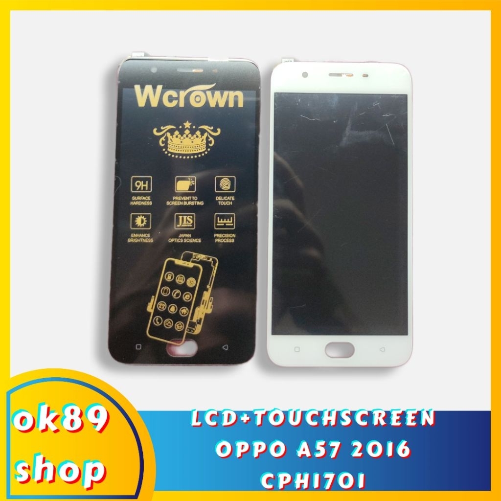 LCD+TOUCHSCREEN OPPO A57 LAMA - OPPO A57 2016 / CPH1701 HITAM / PUTIH