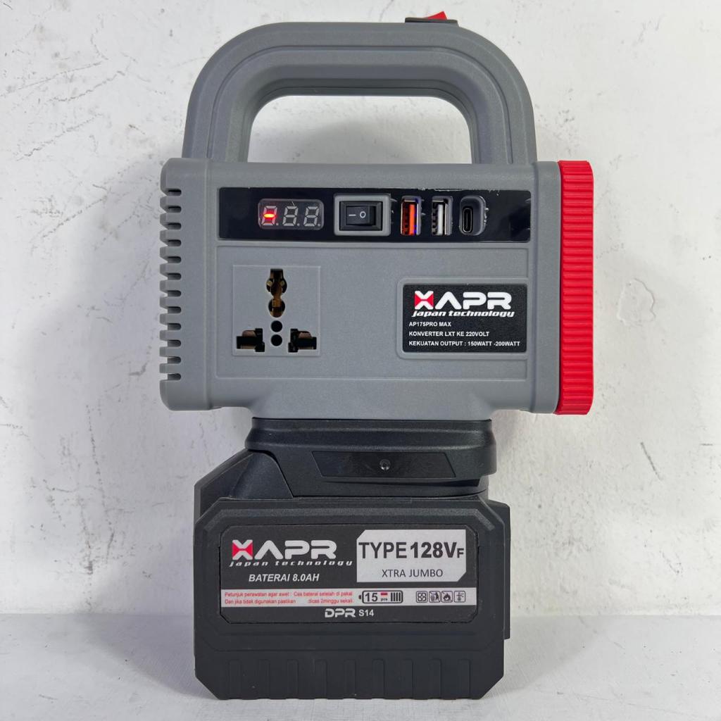 INVERTER GENSET BATERAI LXT KE LISTRIK 220VOLT PLN AC XAPR APR AP175 PENGUBAH BATERAI KE LISTRIK