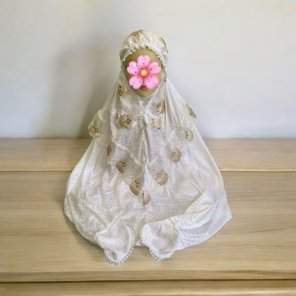 Mukena Terusan sutra blitz renda tile