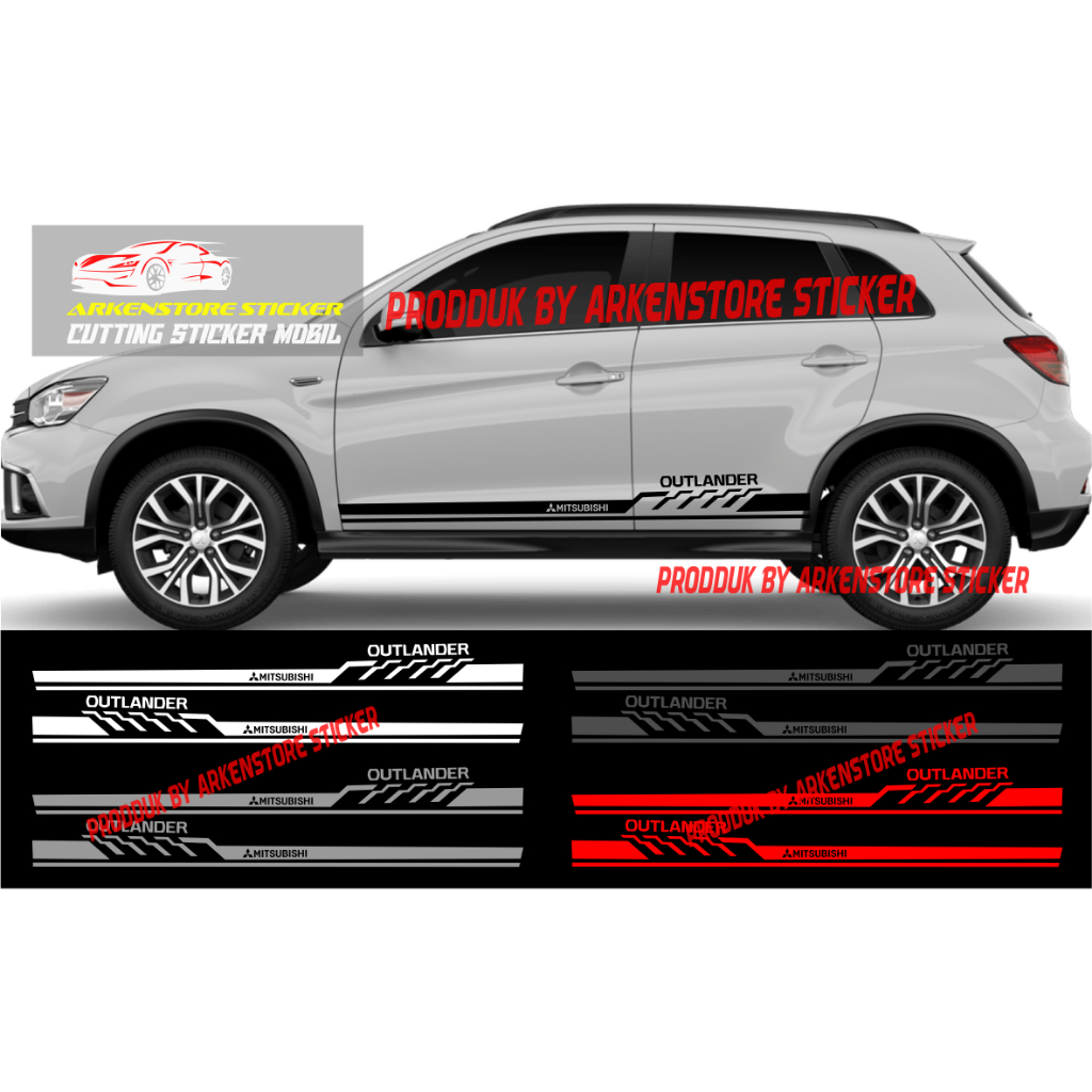 Promo sticker mobil outlander cutting sticker stiker mobil mitsubishi outlander stiker outlander