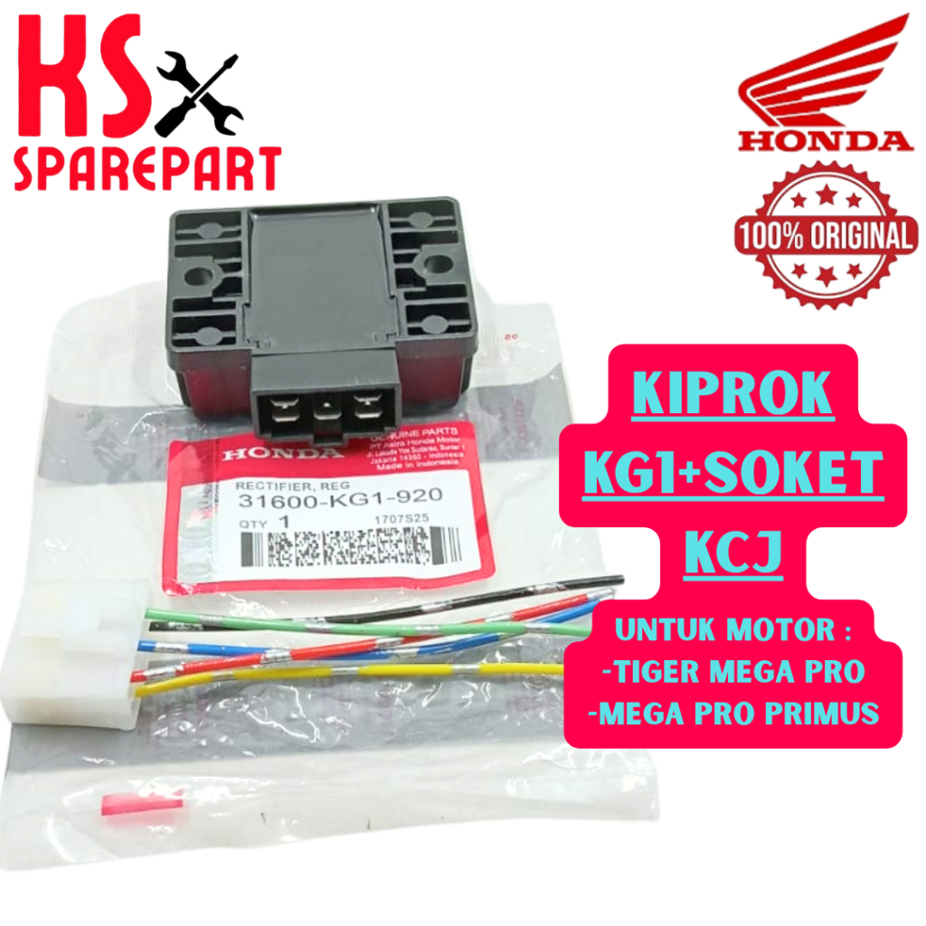 KIPROK KG1+SOKET KCJ HONDA TIGER MEGA PRO MEGA PRO PRIMUS PRESISI ASLI HONDA AHM ORIGINAL 100% ASLI.
