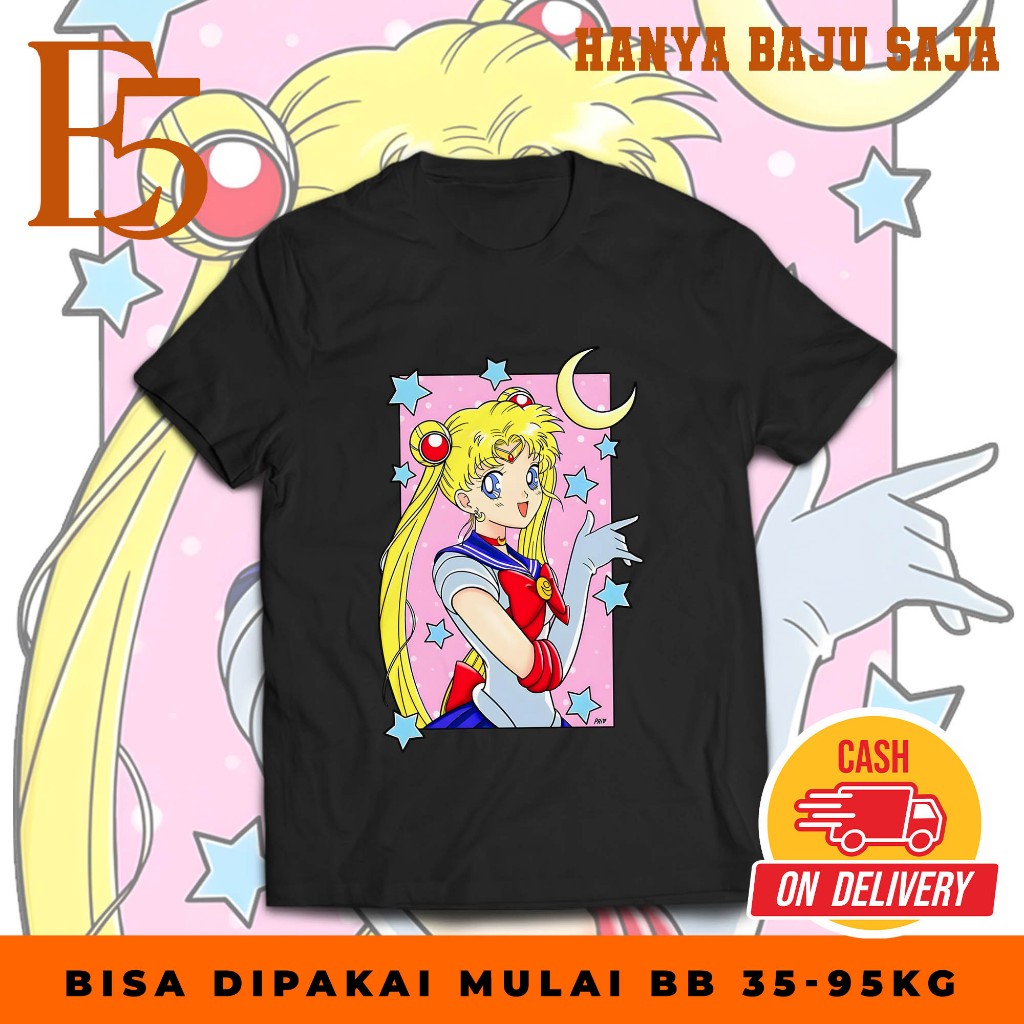 kaos Dewasa Wanita -  Motif Sailor Moon - Bahan Adem Combed 24s - Bisa Cod - Pakaian Kekinia