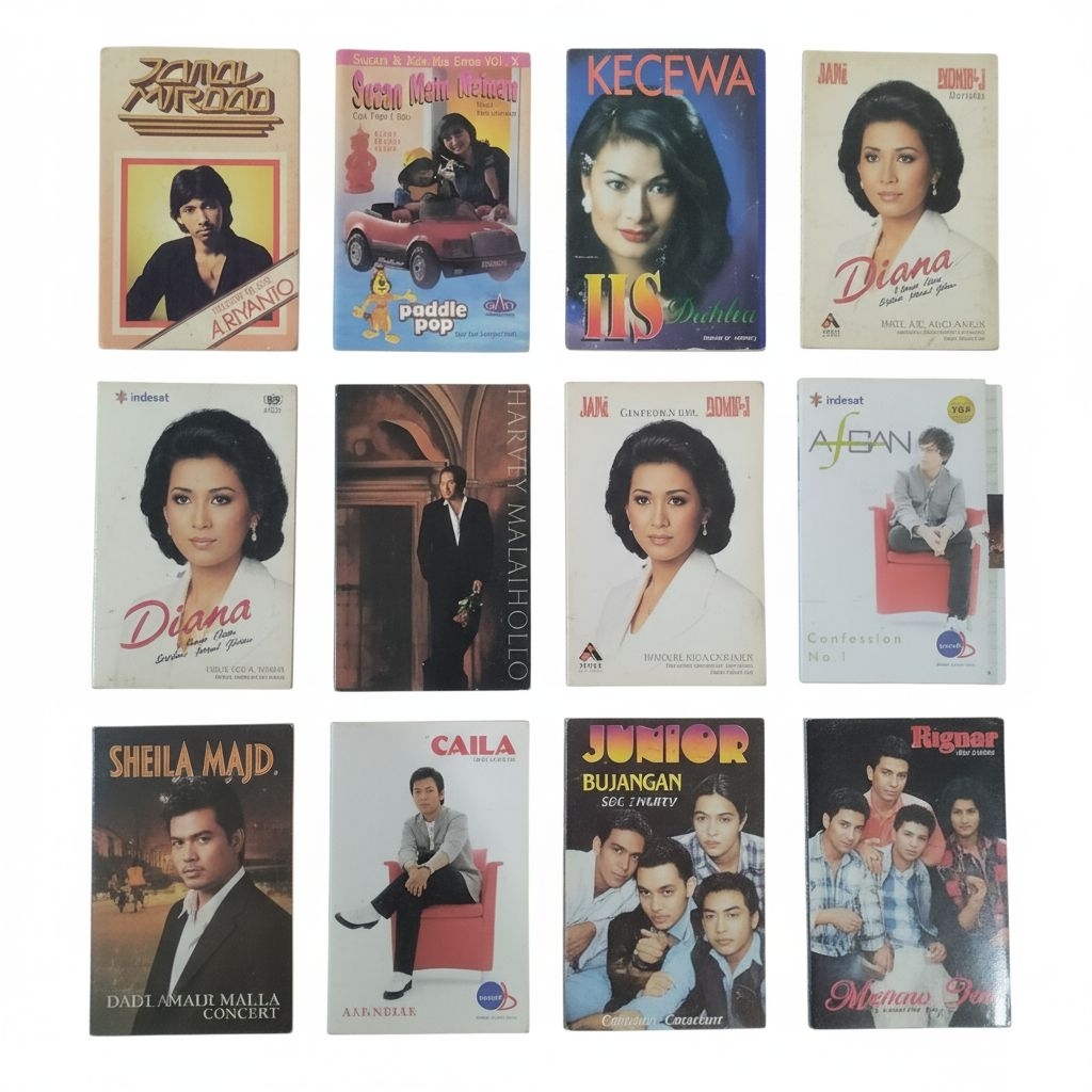 Sampul Album Kaset Pita Kertas / Cover Kaset Pita Desain Custom / Bungkus Kaset Musik Vintage Indone
