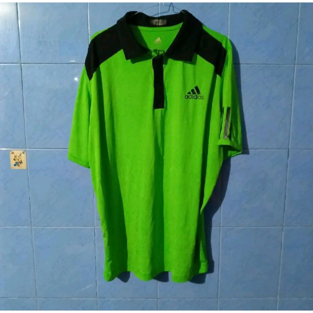 polo sport adidas ijo hitam full tag