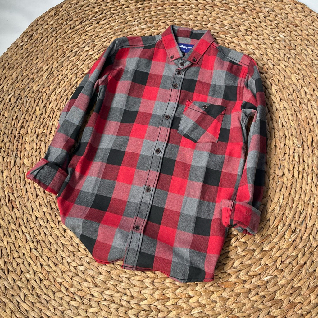 (BISA COD) Daily 045 Kemeja Flanel Terlaris Lengan Panjang Pria Wanita Hem Premium Quality Kameja Ke