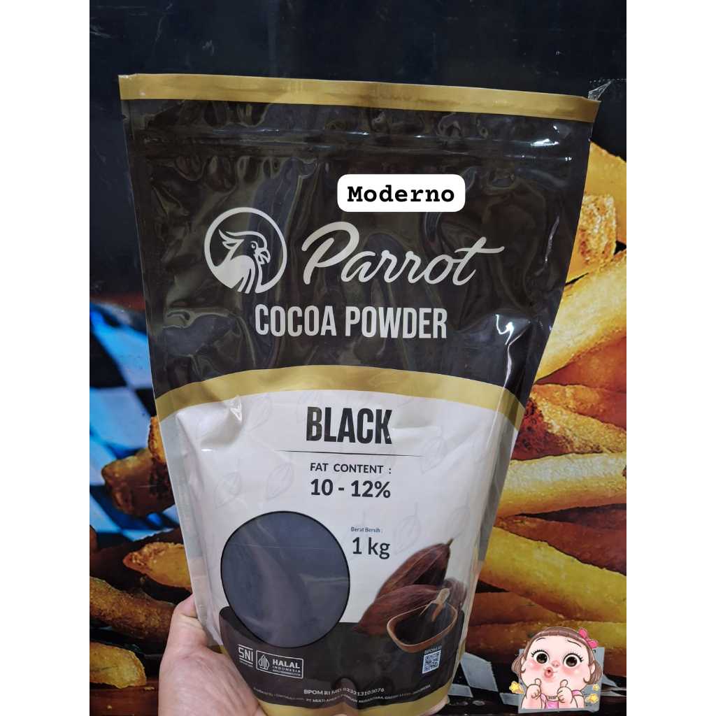 Parrot Black Cocoa Powder Bubuk Kakao murni 1Kg