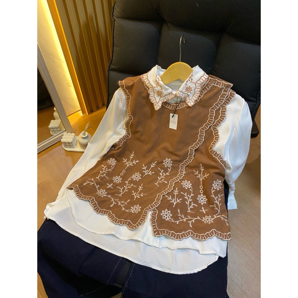 Set Vest Codoray wanita/ Atasan 2 in 1 wanita rompi kemeja