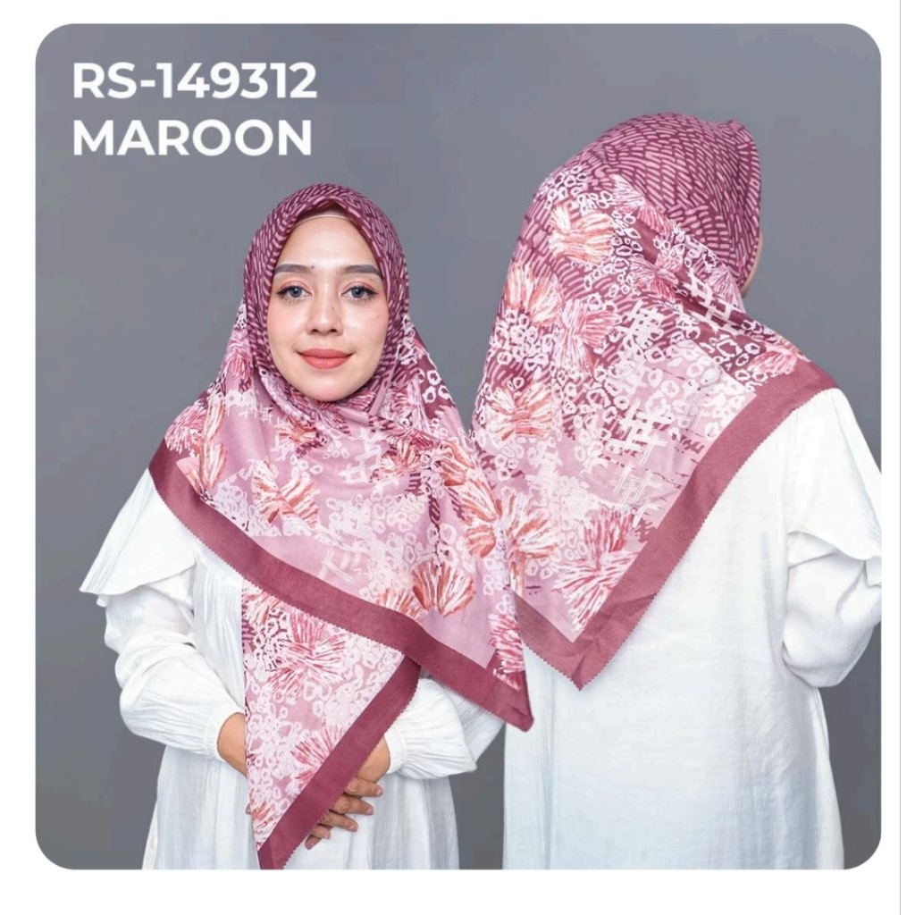 hijab voal motif premium maroon