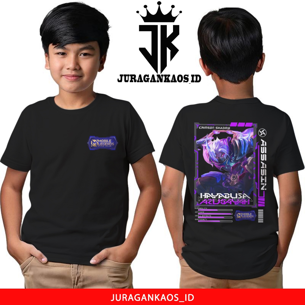 JuraganKaos Anak Motif Mobile Legend Hayabusa Shura Baru - Kaos Anak Usia 1 Tahun Sampai 12 Tahun - 