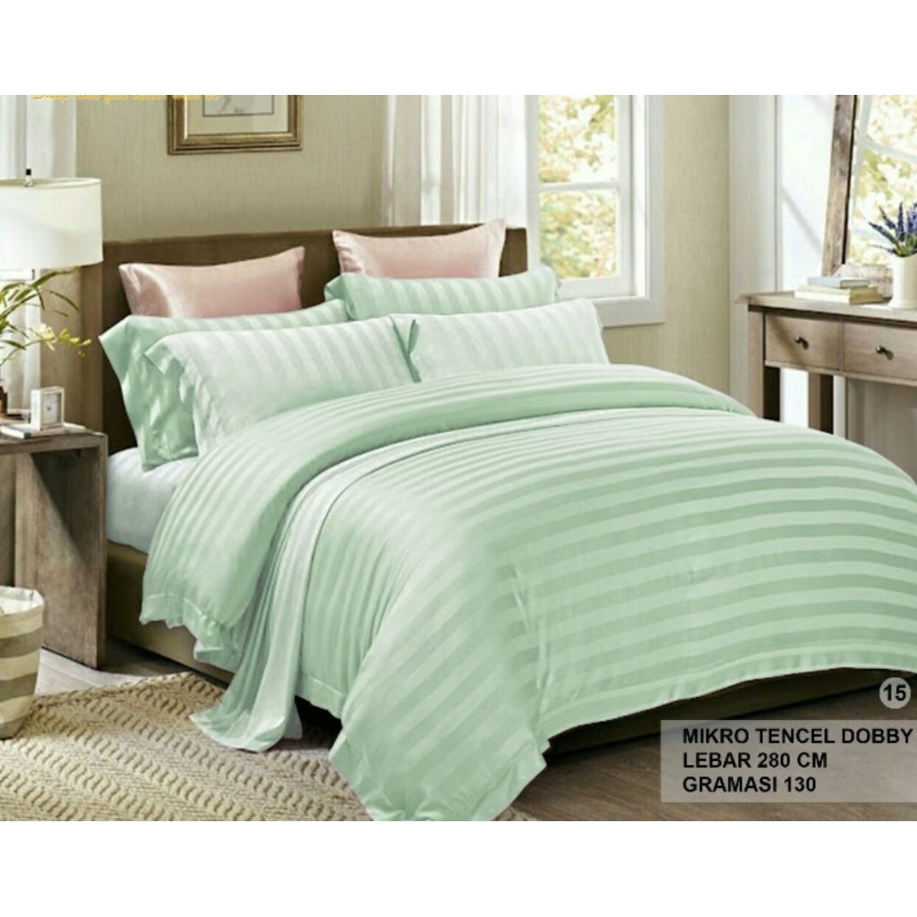 fitted sheet | sprei set only | mixcro tencel pasta salur-sage