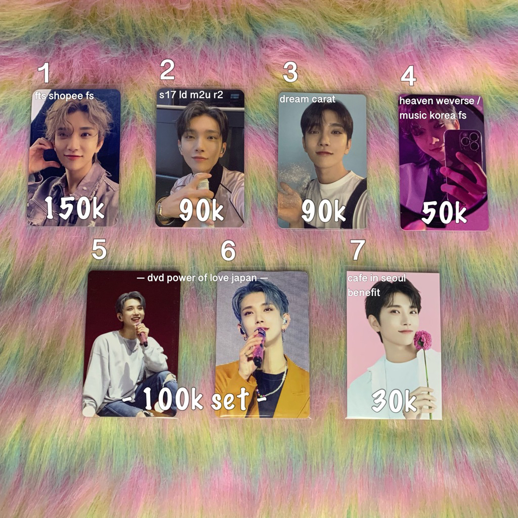 PC Seventeen SVT Joshua FTS Fansign FS Shopee S17 LD M2U R2 Dream Carat Carver Heaven Weverse WV Mus