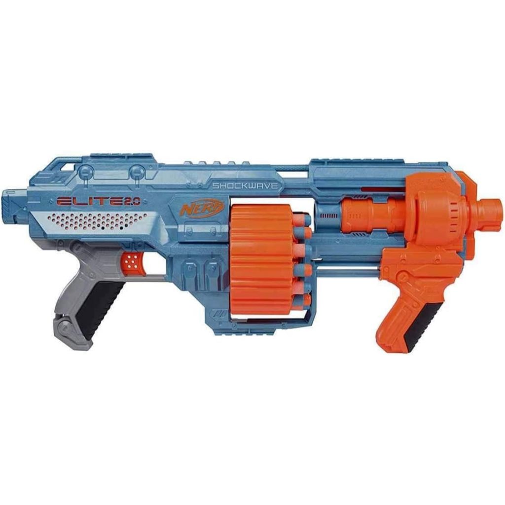 Nerf Elite 2.0 Shockwave RD-15 Blaster, 30 Nerf Darts, 15-Dart Rotating Drum, Pump-Action Slam Fire