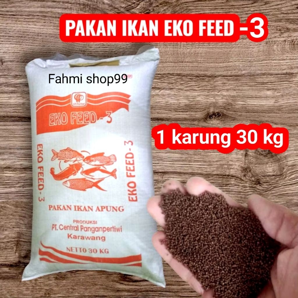 Pelet Eko Feed -3 Pakan Apung, Pur Ikan Lele & Nila 1 karung 30kg
