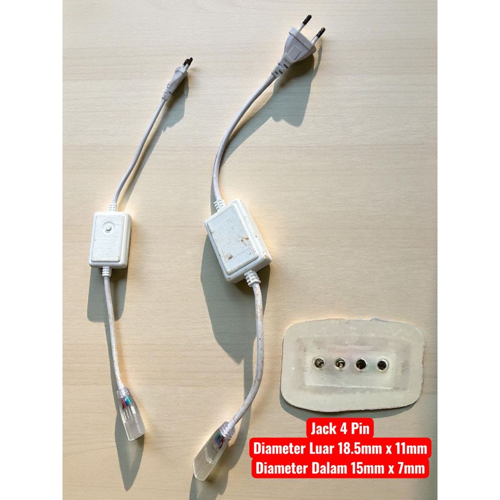 TERMURAH Soket Lampu Selang Rgb Led 5050 4P 4 PIN Colokan Flaser Rope 4 Pin 4 Jalur CODE 10