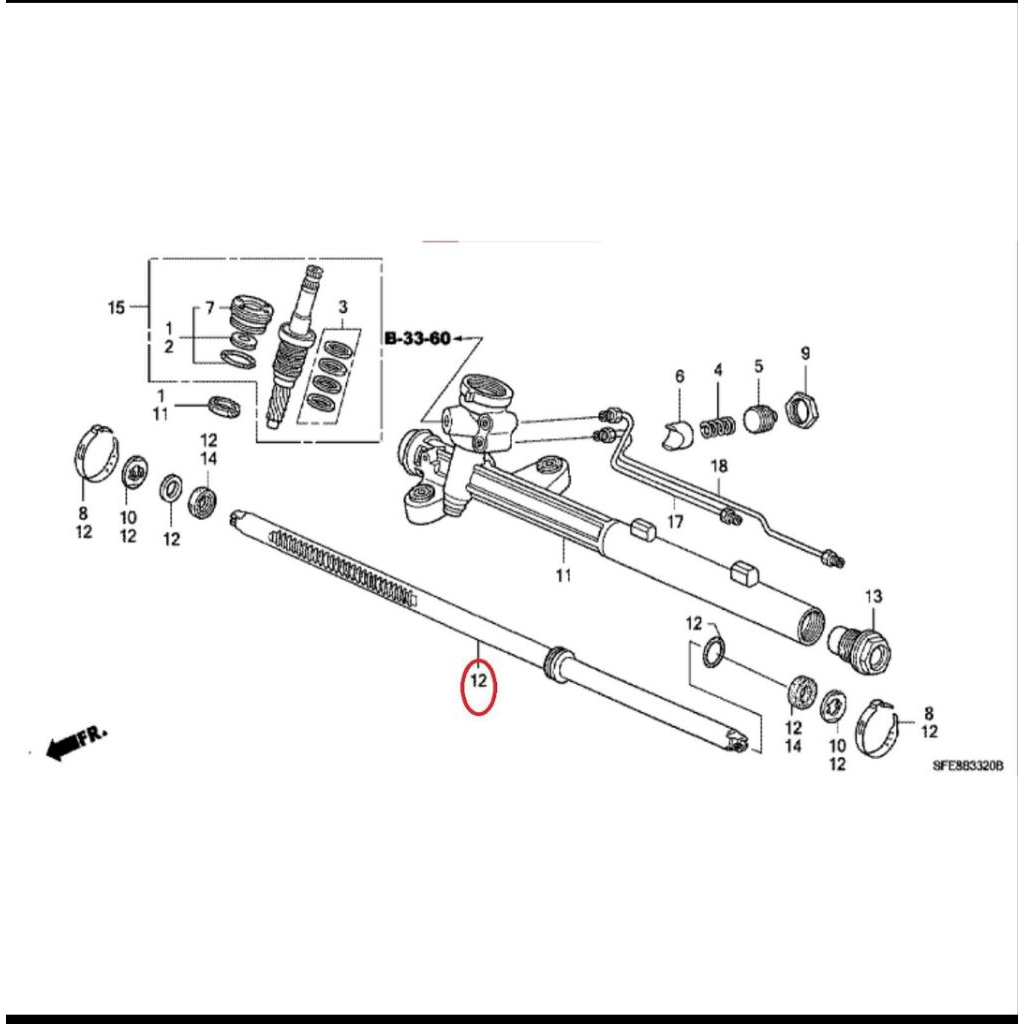 rack steer / rack steering Odyssey rb1 rb2 2004-2008 original
