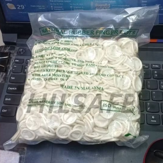 finger cots putih bahan latex size s m