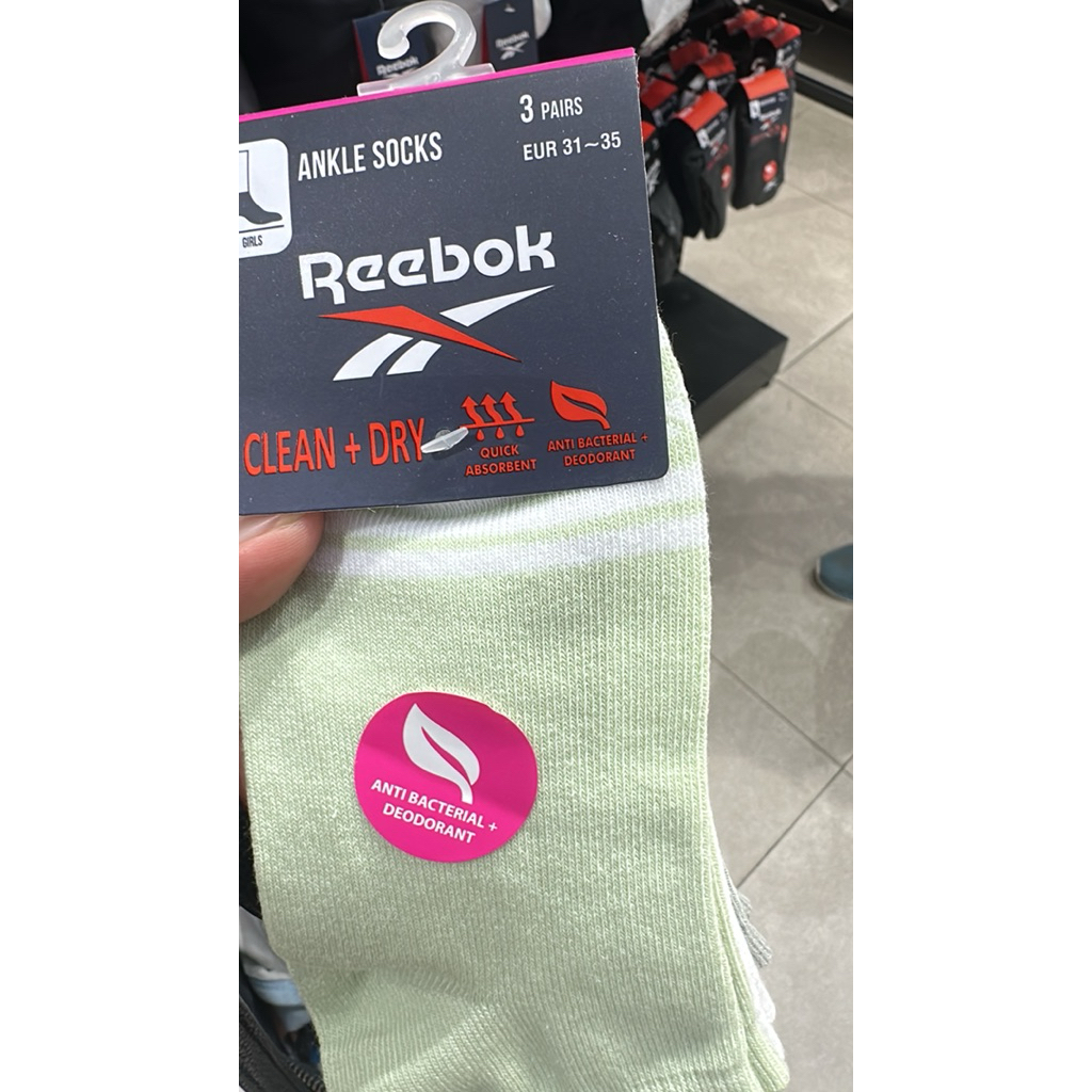 Kaos Kaki Wanita Reebok 3P Ankle Socks