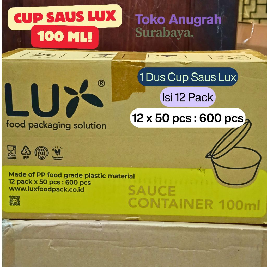 (1 dus) Cup Sambal 100 ML Lux / Thinwall Cup Sauce Container