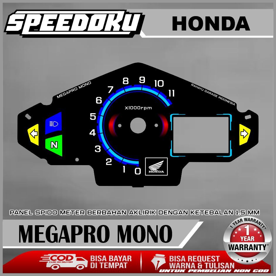 PAPAN SPEEDOMETER CUSTOM MEGAPRO MONO