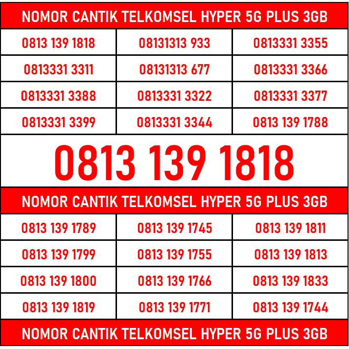 K2 Nomor Cantik Telkomsel Hyper 5G kuota 3GB