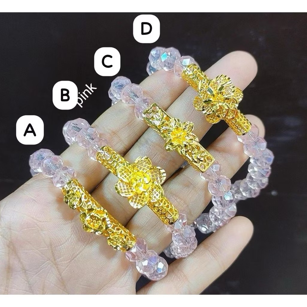 gelang kristal gelang pandora gelang pixiu replika emas 24k