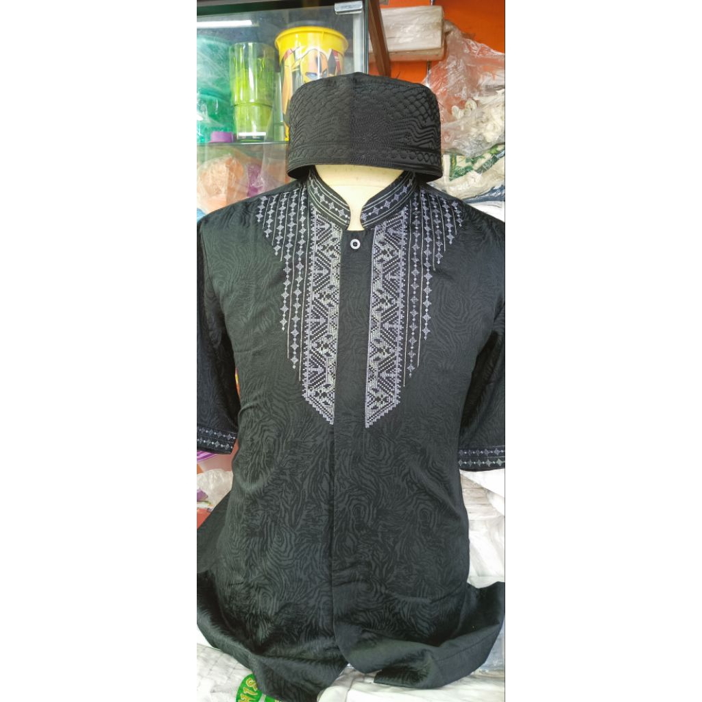 baju koko kencana bordir tgn pdk