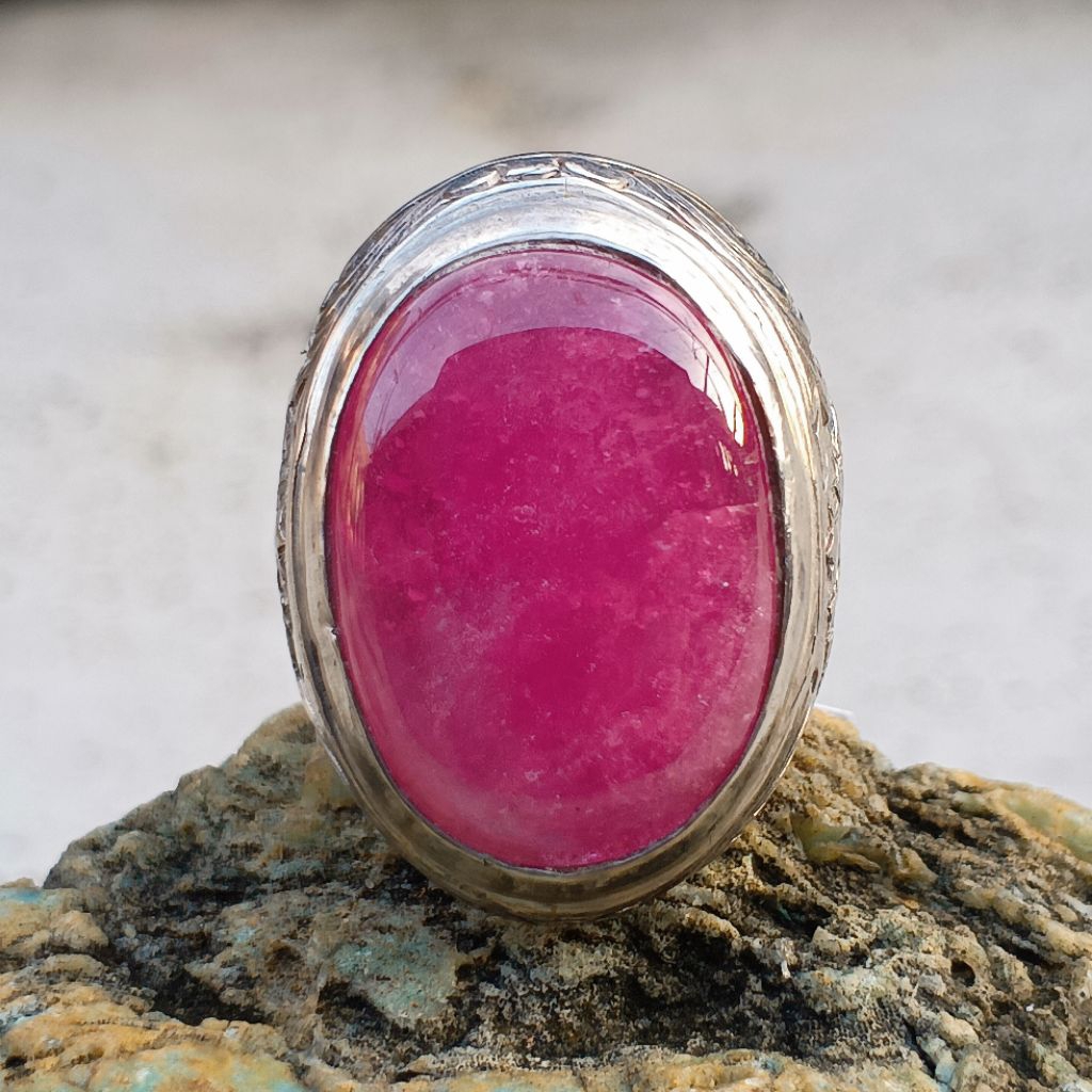batu Ruby big size ring koin handmade