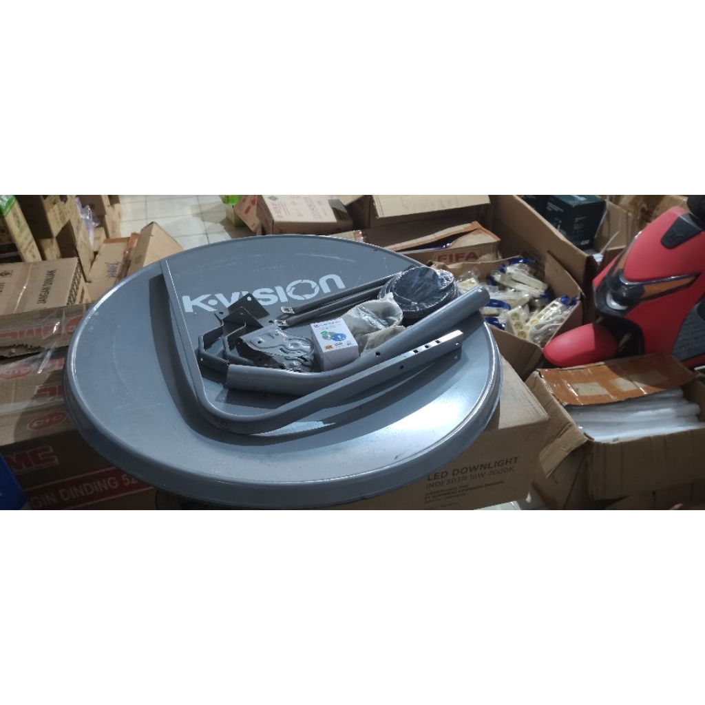 K-Vision 80 CM KU Band Antena Parabola / Dish Parabola / Disc Parabola Mini - Full Disc-LNB-Kabel