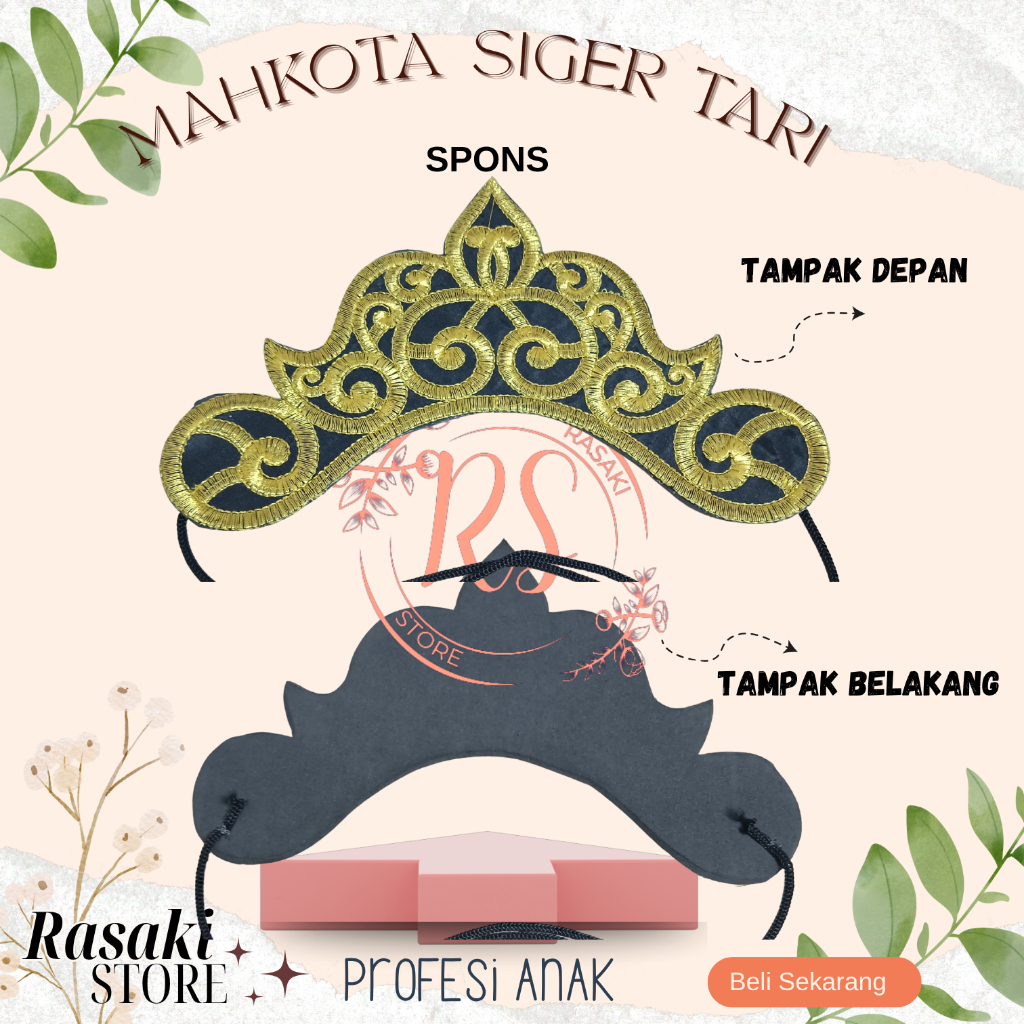 Mahkota Tari Siger Bordir Gold Hitam Termurah siger Bordir Tari Anak modern Siger Mahkota Ckr Anak s