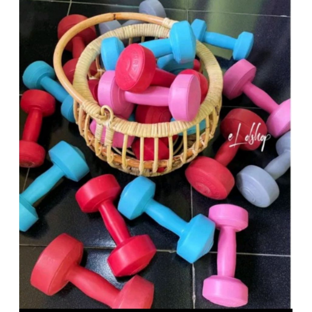 Barbel 1kg / 2kg / 3kg Barbel senam Barbel plastik Barbel olahraga