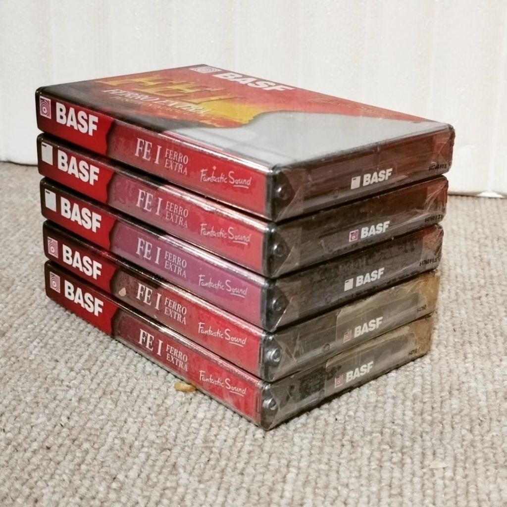 Sepaket 5 kaset kosong segel BASF Ferro Extra I C60 durasi 60 menit