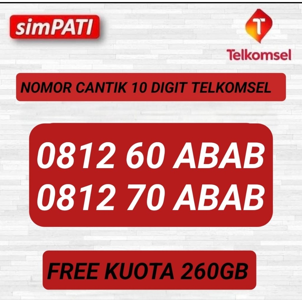 NOMOR CANTIK TELKOMSEL 10 DIGIT RAPIH