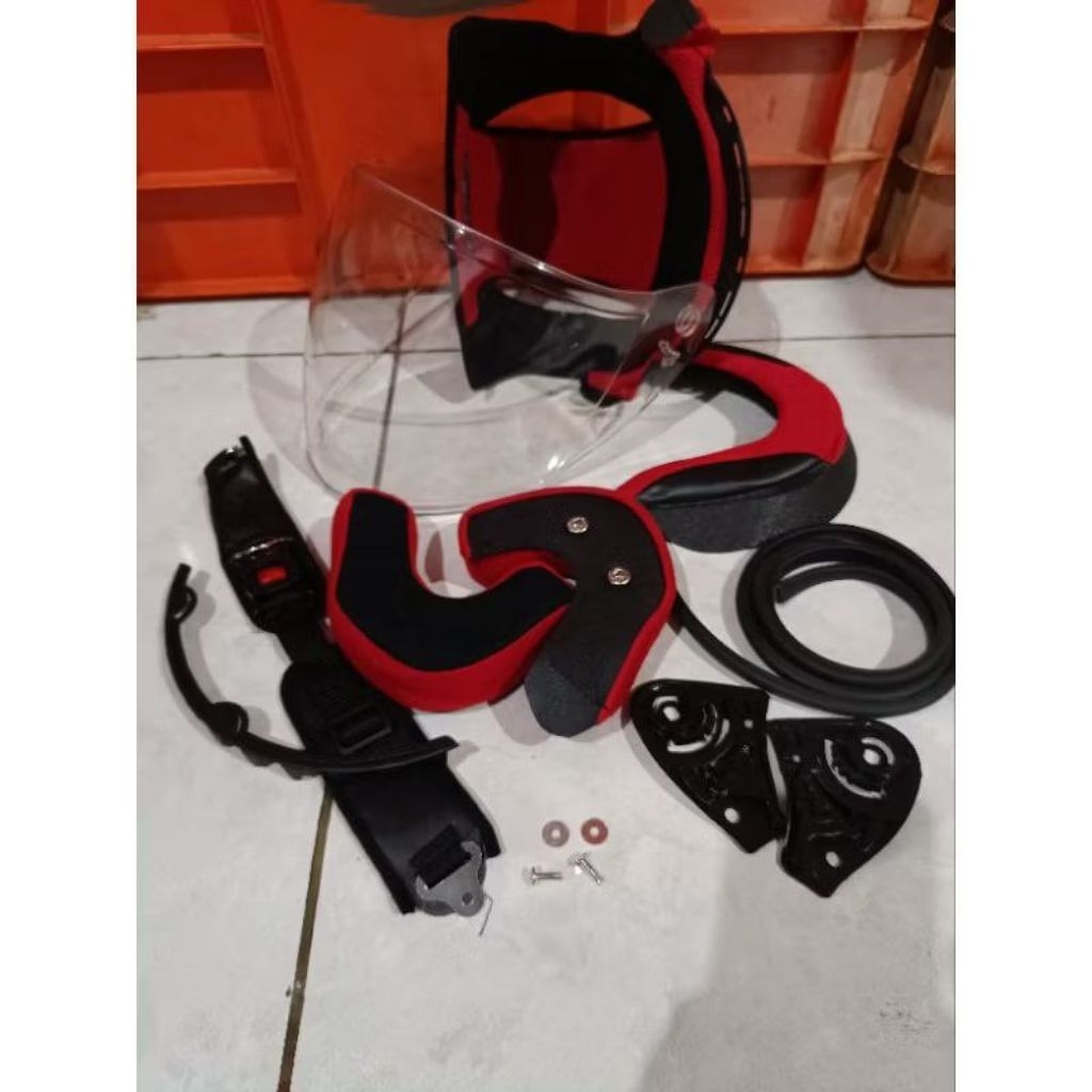 Paket Kaca Helm KYT Djmaru + Busa Spon Helm KYT Djmaru + Karet List Helm KYT Djmaru