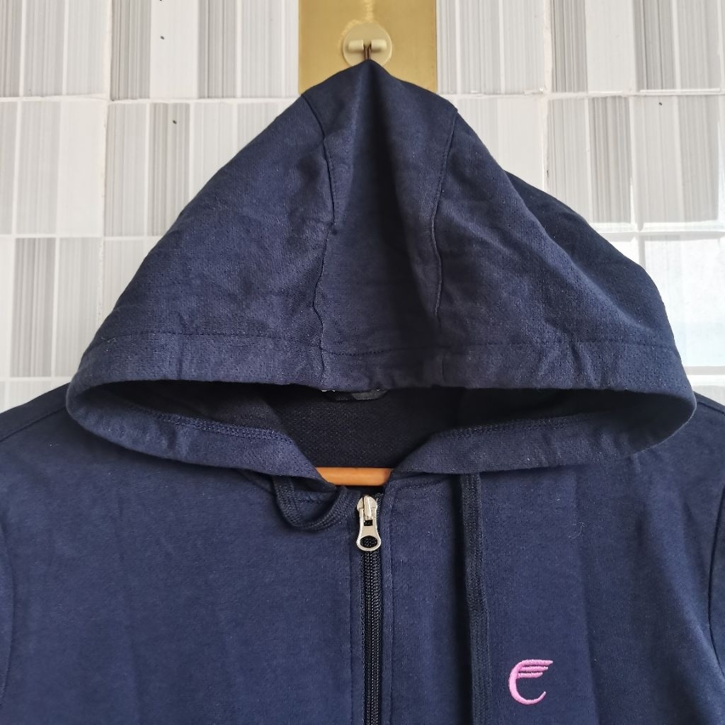 1008. HOODIE ZIIP WARNA NAVY SIZE L  PRELOVED