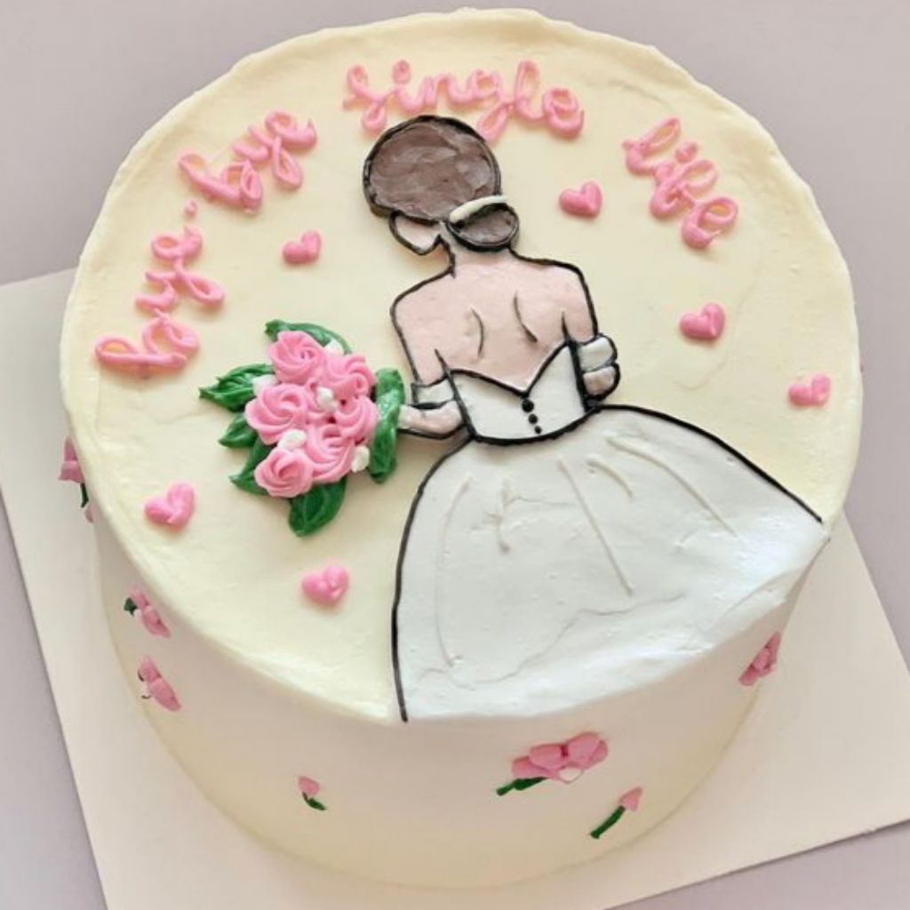 Bridal Shower Cake Custom Korean Birthday Cake Kue Ulang Tahun Karakter Kartun Keluarga Kue Tart Kek