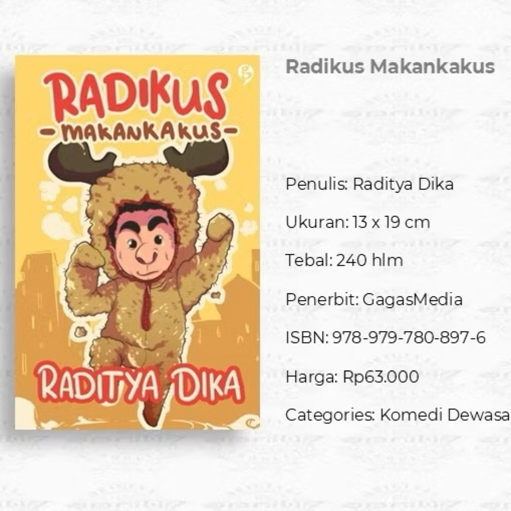 Novel Raditya Dika GagasMedia Radikus Makankakus