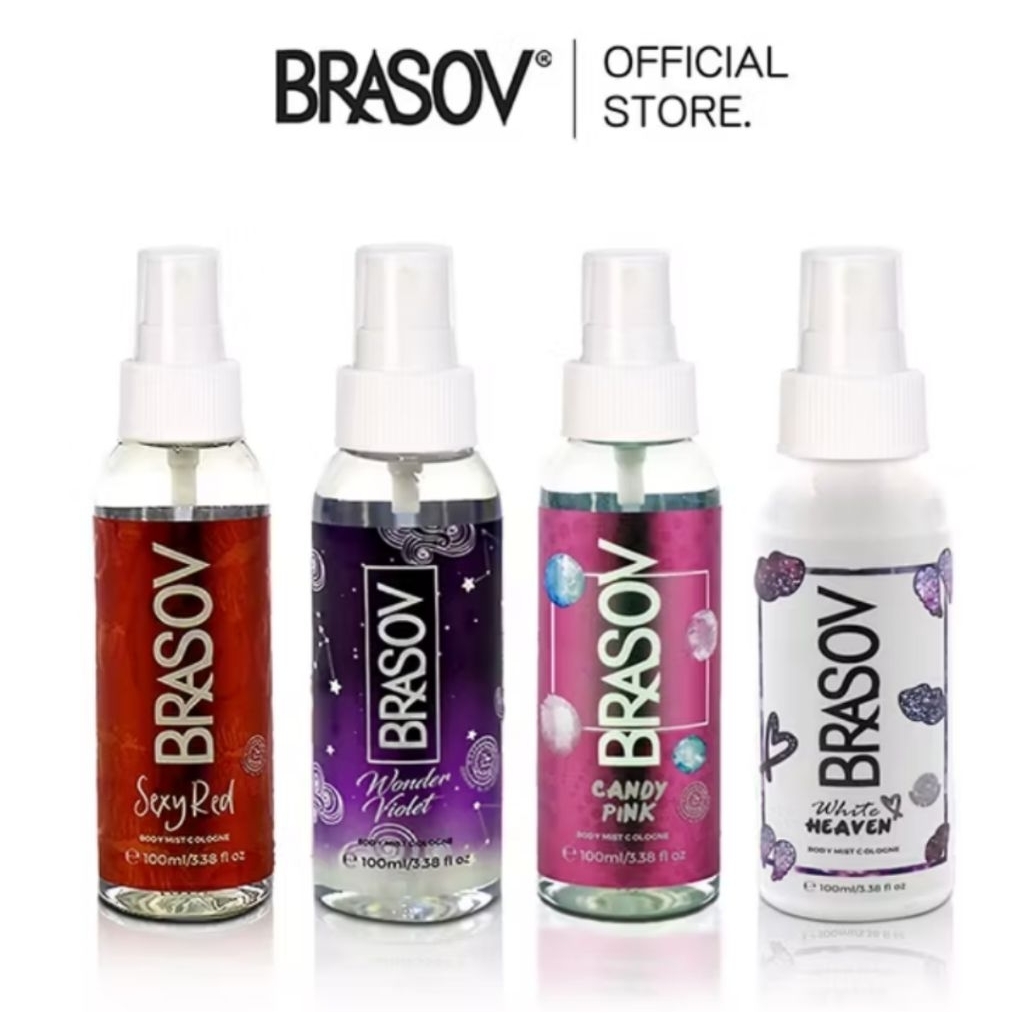 Brasov body mist spray 100ml wanita/Brasov parfum spray 100ml